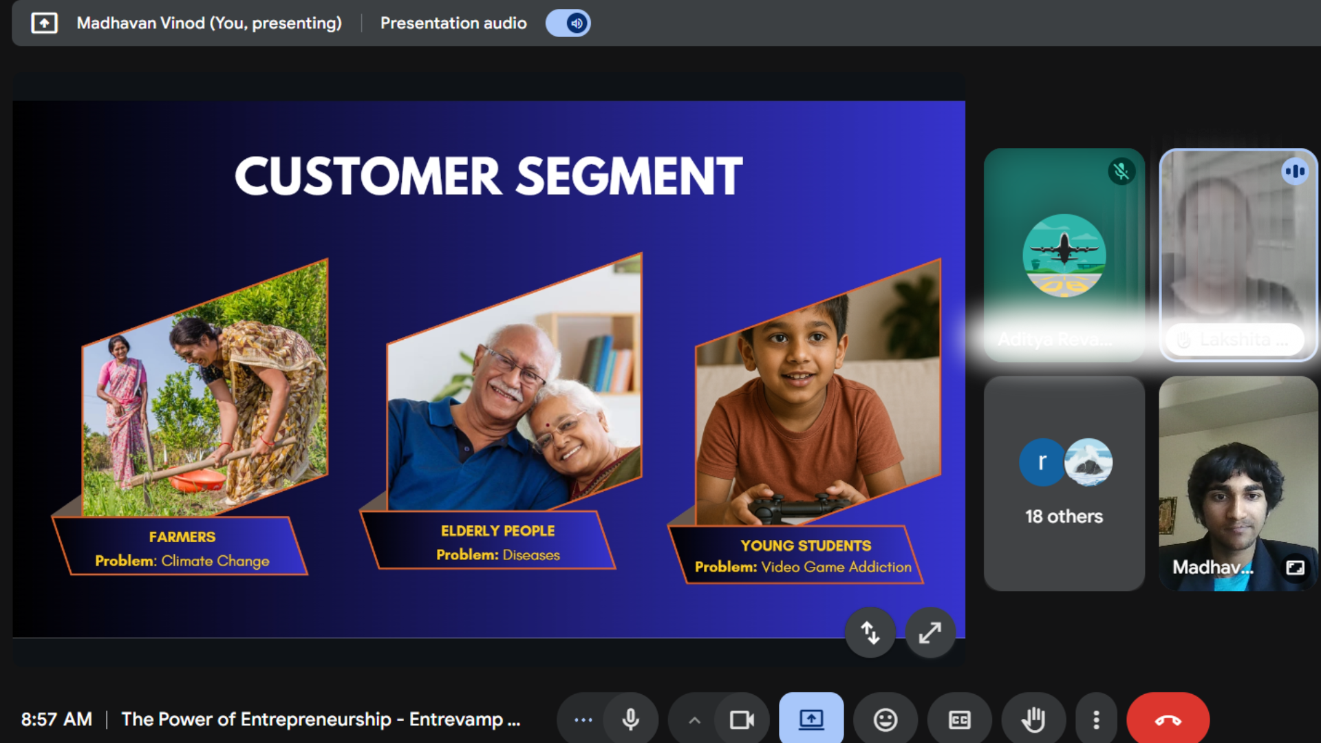 Virtual presentation on customer segments during India Pilot Program
